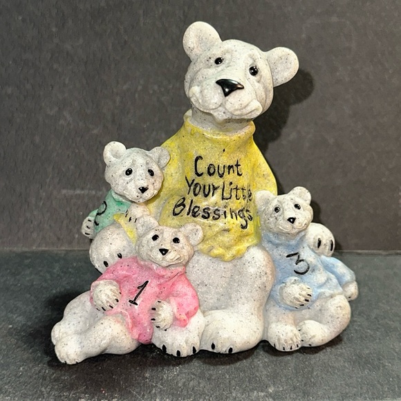 QUARRY CRITTERS ‘Count Your Blessings’ 2005 SECOND NATURE DESIGN Bear/cubs 45483 - Picture 1 of 7